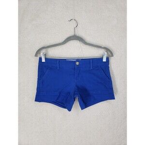 Abercrombie Fitch Women Short 00 Blue Cotton Blend Low Rise Chino Hot Pant